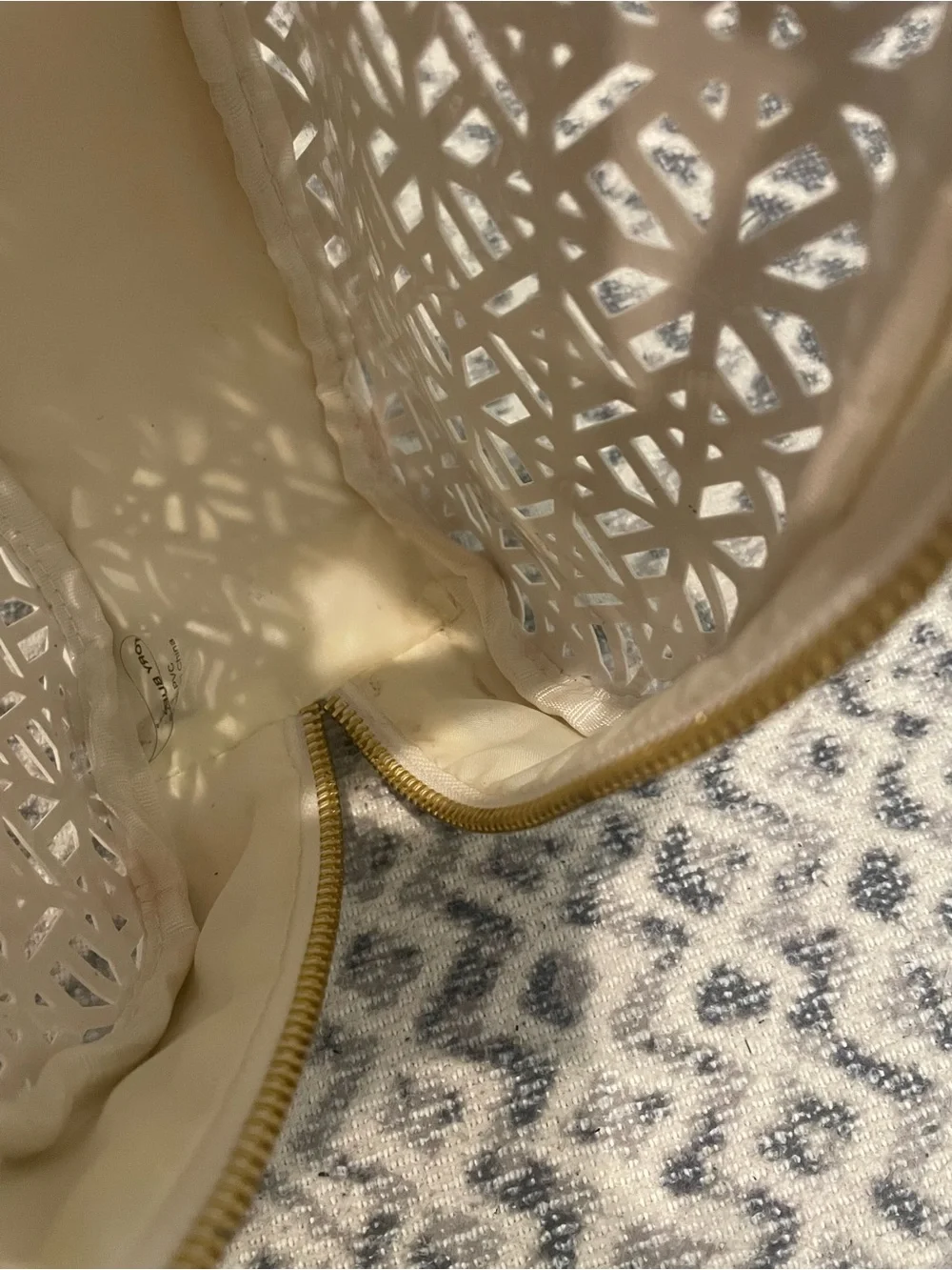Tory Burch  Laser-Cut Cosmetic Pouch with Gold Zip